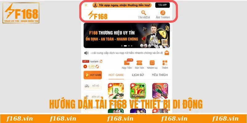 Hướng dẫn tải F168 về thiết bị di động